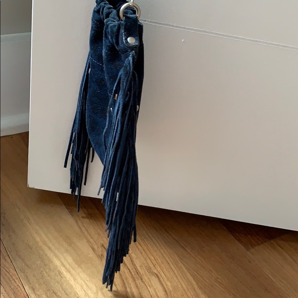 Jérôme Dreyfuss clutch in suede dark blue - Picture 5 of 6